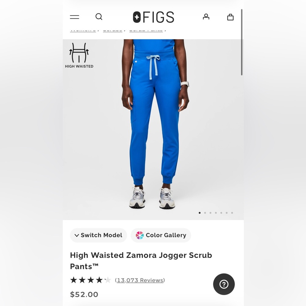 High Waisted Zamora Jogger Scrub Pants - Royal Blue